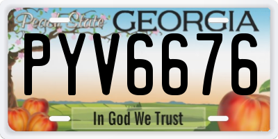 GA license plate PYV6676