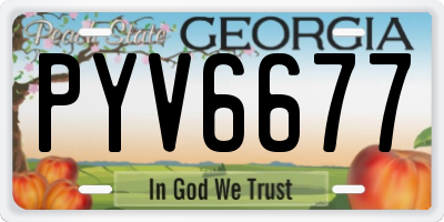 GA license plate PYV6677