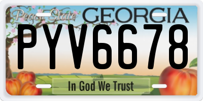 GA license plate PYV6678