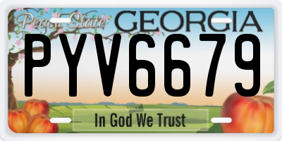 GA license plate PYV6679