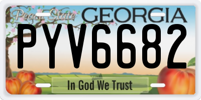 GA license plate PYV6682
