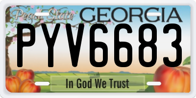 GA license plate PYV6683