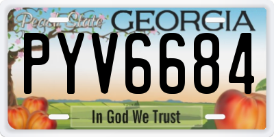 GA license plate PYV6684
