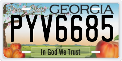 GA license plate PYV6685