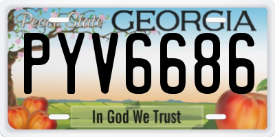 GA license plate PYV6686