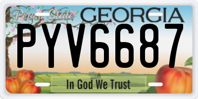 GA license plate PYV6687