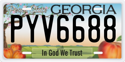 GA license plate PYV6688