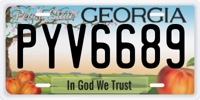 GA license plate PYV6689