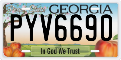 GA license plate PYV6690