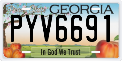 GA license plate PYV6691