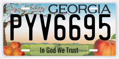 GA license plate PYV6695