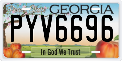 GA license plate PYV6696
