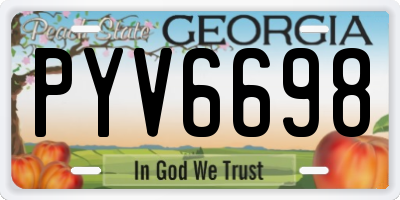 GA license plate PYV6698