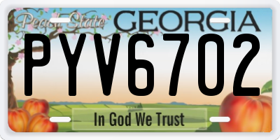 GA license plate PYV6702