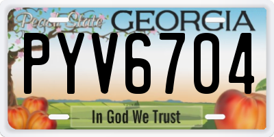 GA license plate PYV6704