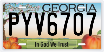 GA license plate PYV6707