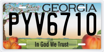 GA license plate PYV6710