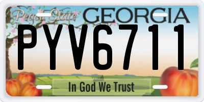 GA license plate PYV6711