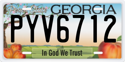 GA license plate PYV6712