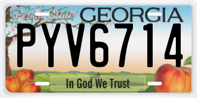 GA license plate PYV6714