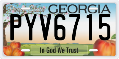 GA license plate PYV6715