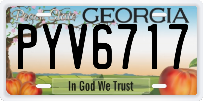 GA license plate PYV6717