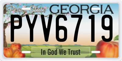 GA license plate PYV6719