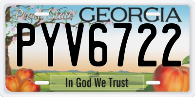 GA license plate PYV6722