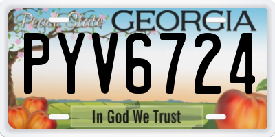 GA license plate PYV6724
