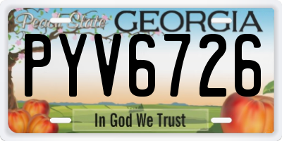 GA license plate PYV6726
