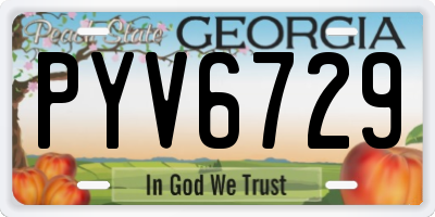 GA license plate PYV6729