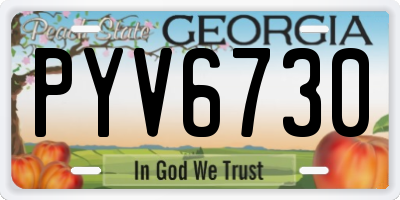 GA license plate PYV6730