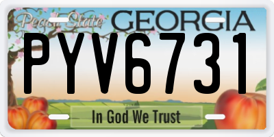 GA license plate PYV6731