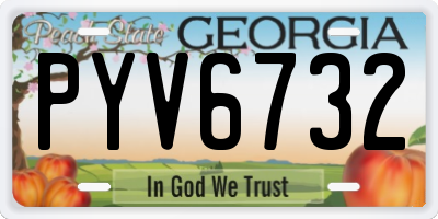 GA license plate PYV6732