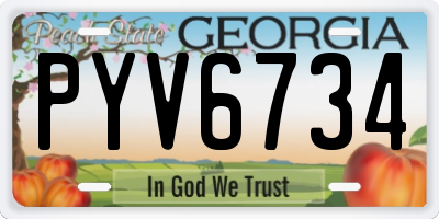 GA license plate PYV6734