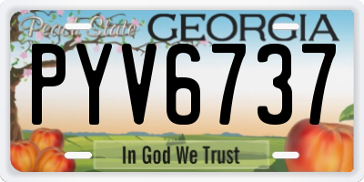 GA license plate PYV6737