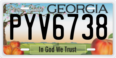 GA license plate PYV6738
