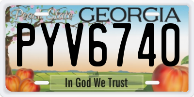 GA license plate PYV6740