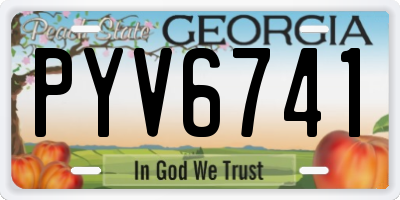 GA license plate PYV6741