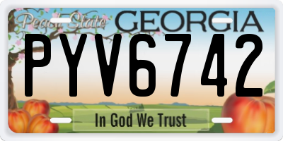 GA license plate PYV6742