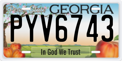 GA license plate PYV6743