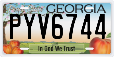 GA license plate PYV6744