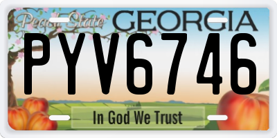 GA license plate PYV6746