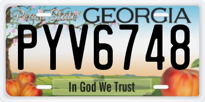 GA license plate PYV6748
