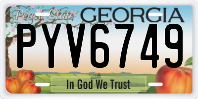 GA license plate PYV6749