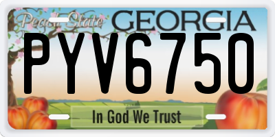 GA license plate PYV6750