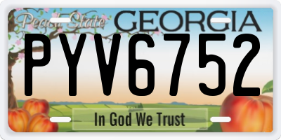 GA license plate PYV6752