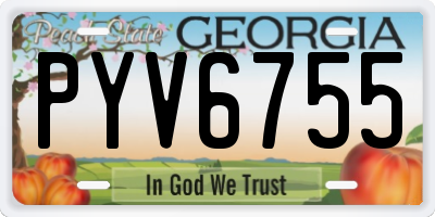 GA license plate PYV6755