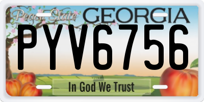 GA license plate PYV6756