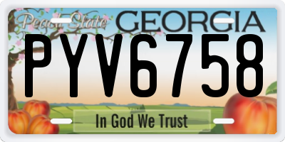 GA license plate PYV6758